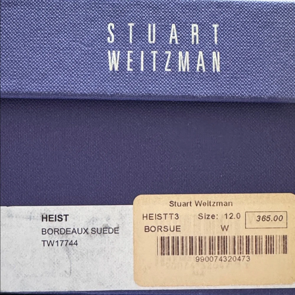 Stuart Weitzman HEIST Bordeaux Suede Pumps‎ women’s heels Sz 12  W New